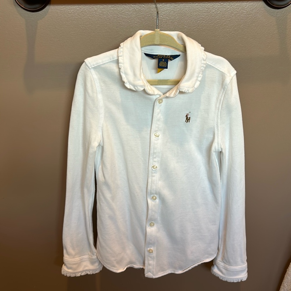 Ralph Lauren Ruffled Cotton Oxford Shirt